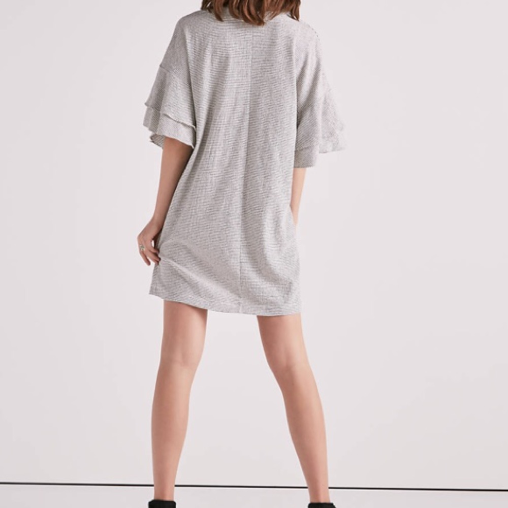 NWT Lucky Brand Striped Ruffle Sleeve Shift Dress - Picture 3 of 3